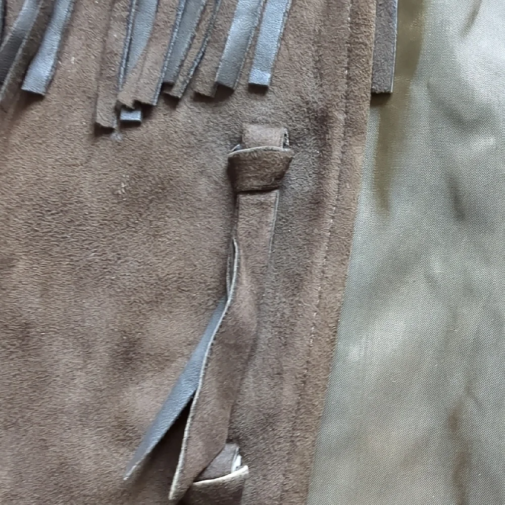 VTG Brown Suede Vest with Fringe